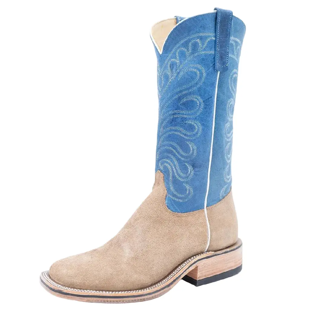 Olathe Men's Square Toe Beeswax Mesquite Blue Western Boot 1