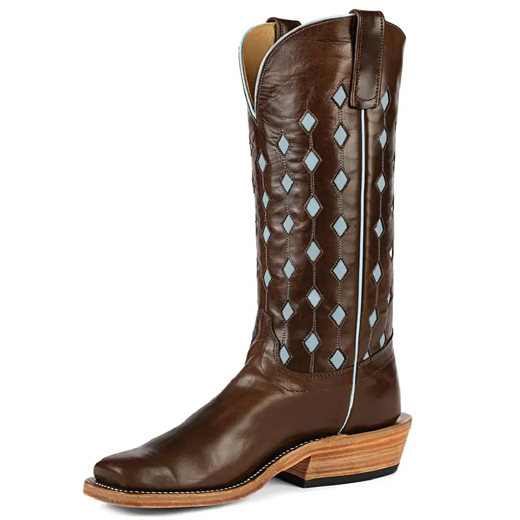 Olathe Men's Cutter Toe Brown Vachetta Western Boot 1