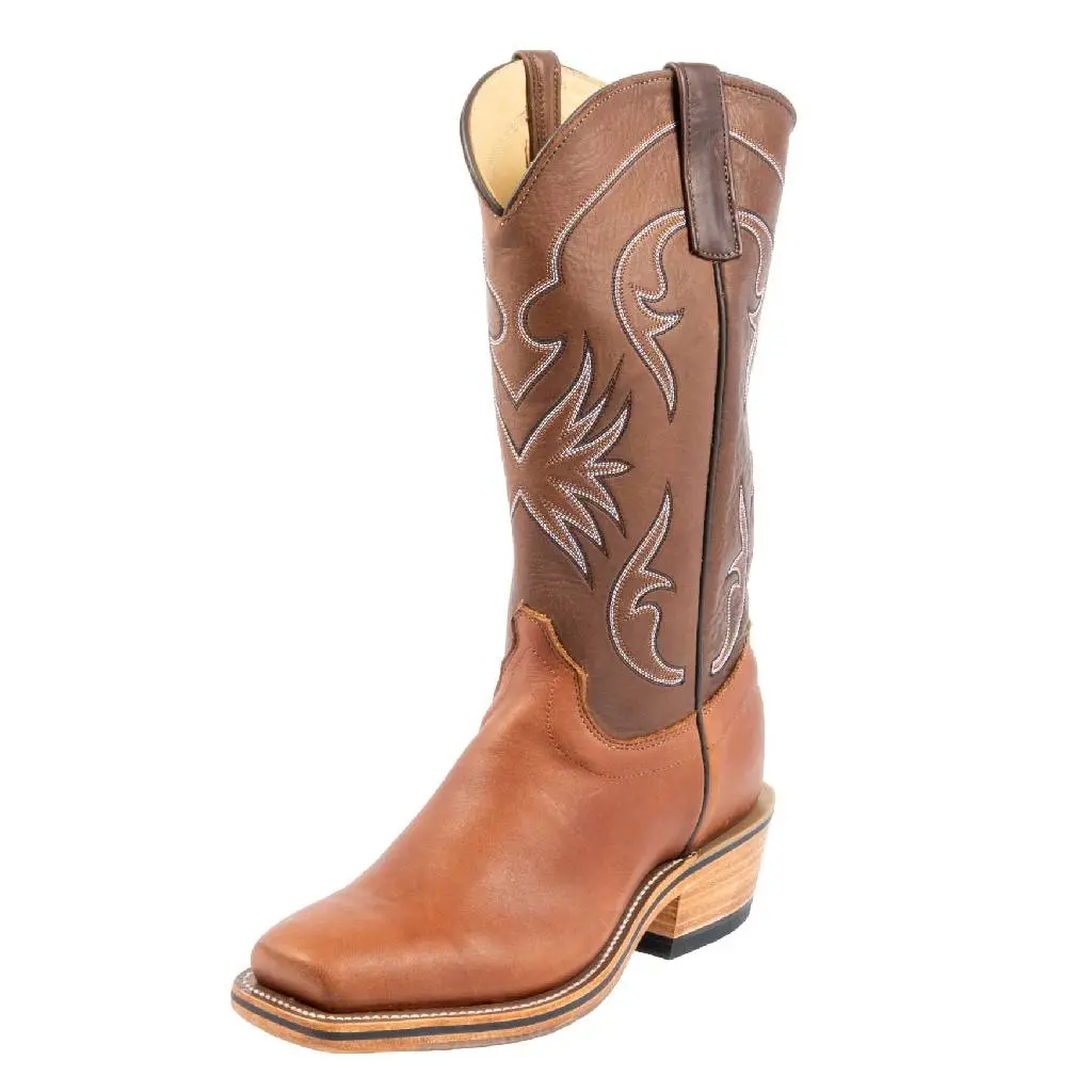 Olathe Men's Cutter Toe Chestnut Oiled Latigo Western Boot 1