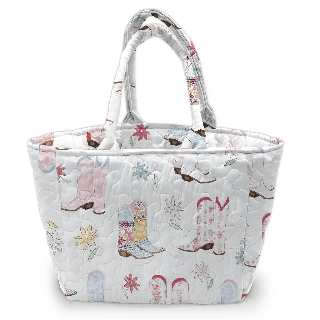 Daisy Boots Patchwork White Handbag 1