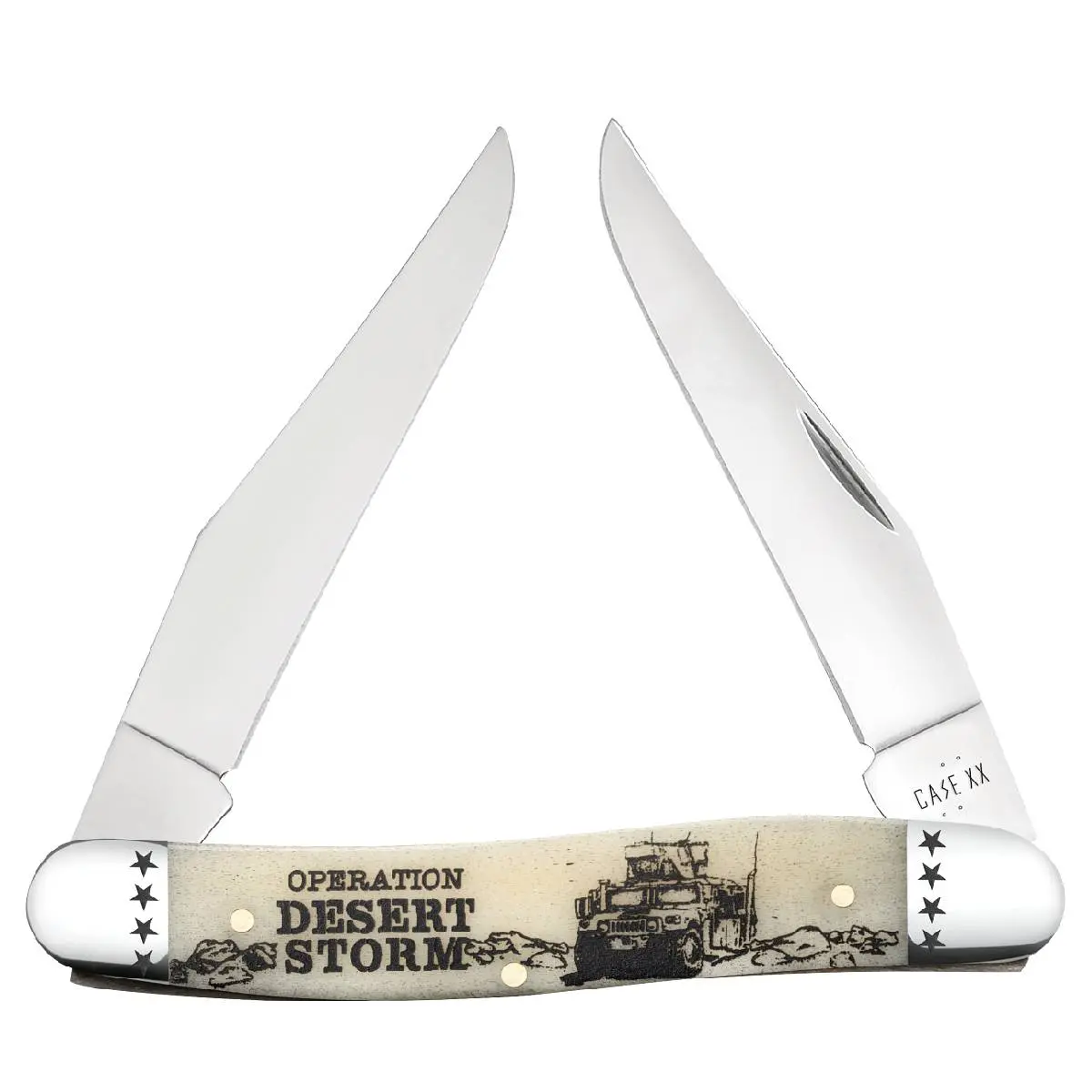 Case War Series Smooth Natural Bone Muskrat Desert Storm 1