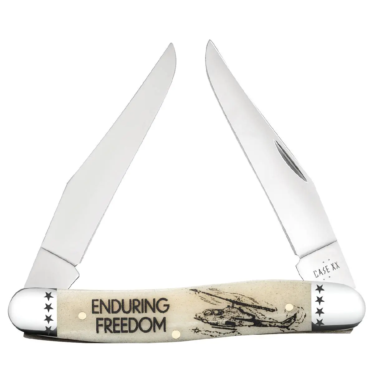 Case War Series Smooth Natural Bone Muskrat Enduring Freedom 1