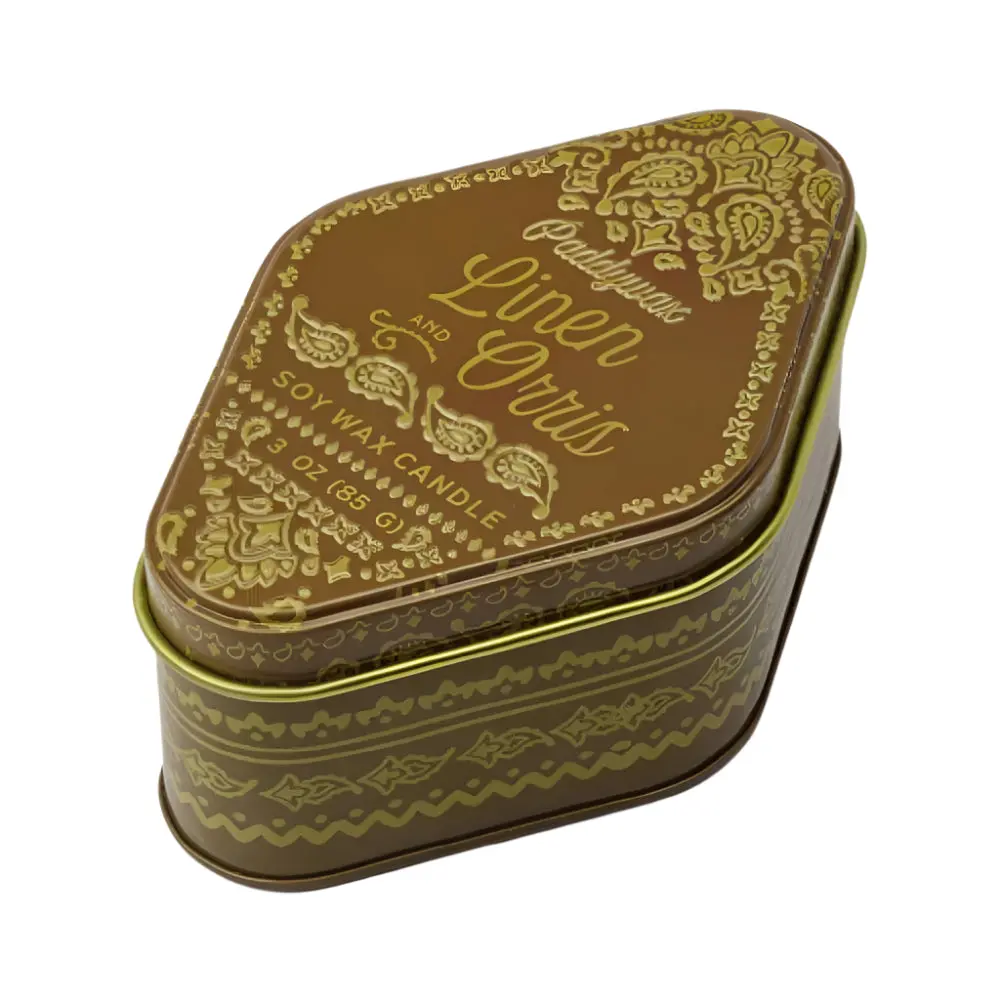 Paddywax Station Ochre Printed Bandana Tin - 3.5 Oz Linen & Orris - Final Sale 1