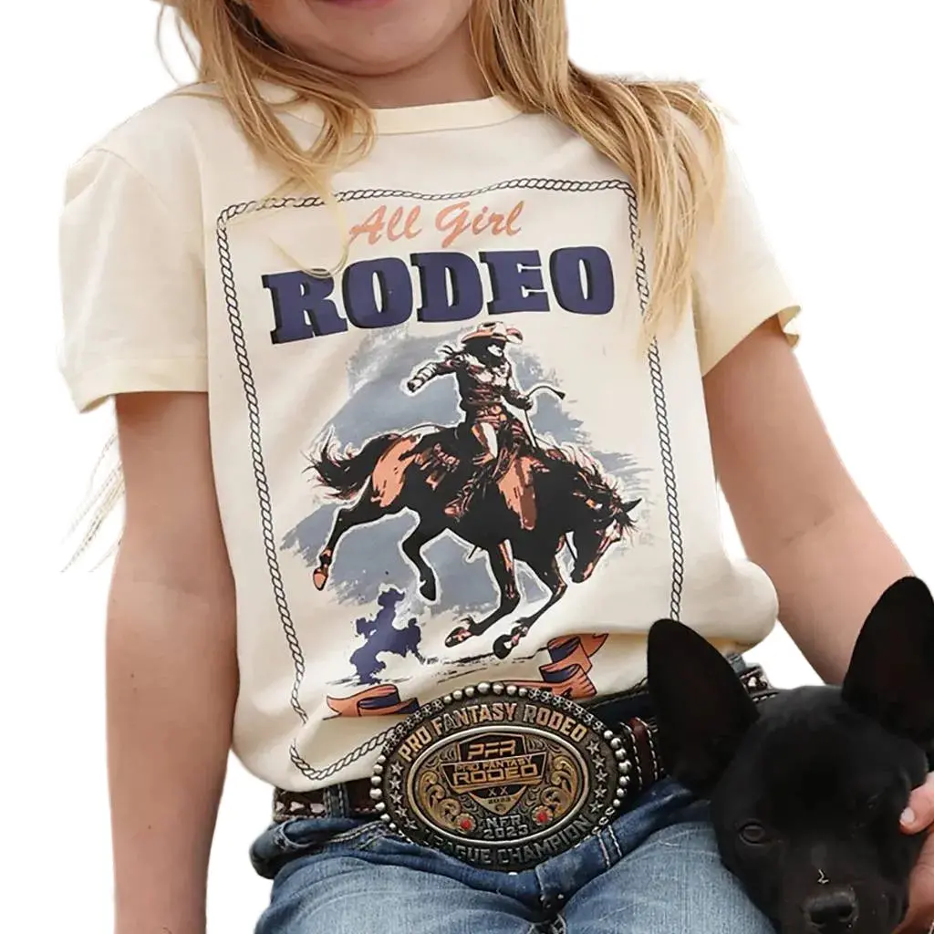 Cruel Denim Girl's "All Girl Rodeo" Cream Tee 1
