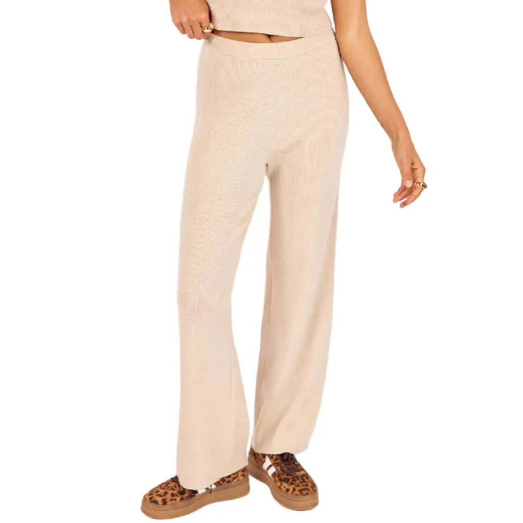 Sage The Label Beige Wake Up Knit Pants 1