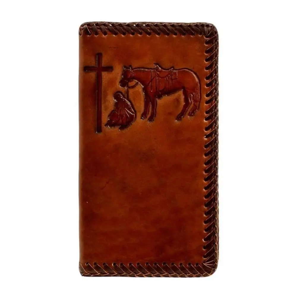 Nocona Braided Edge Praying Cowboy Rodeo Wallet 1