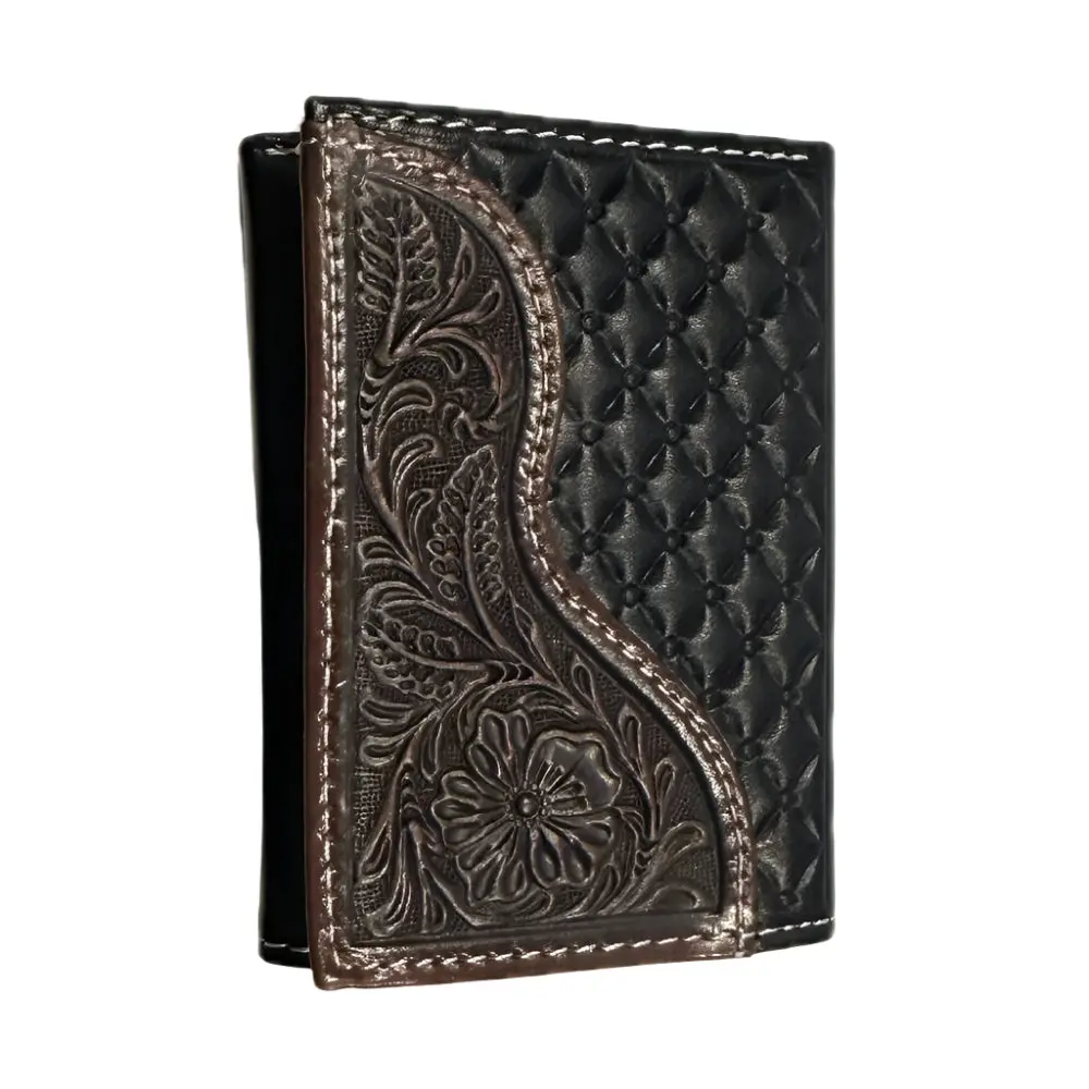 Nocona Floral Overlay Trifold Wallet 1