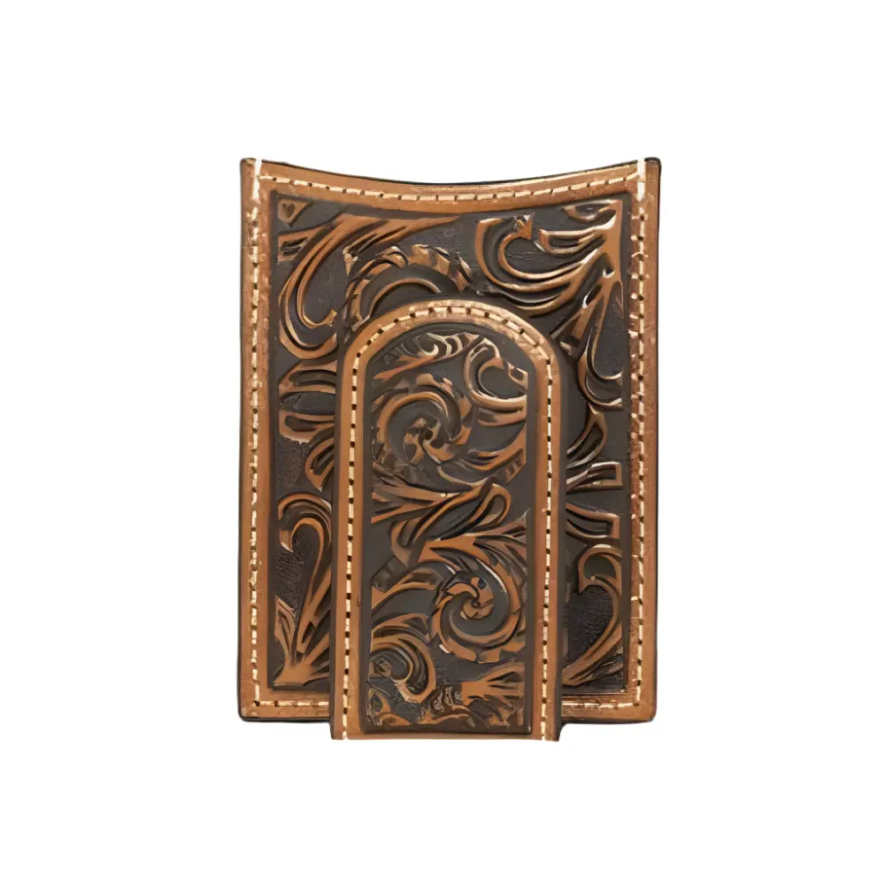 Nocona Scrolling Embossed Money Clip 1