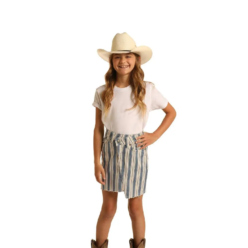 Rock & Roll Denim Vintage Striped Skirt - Final Sale 1