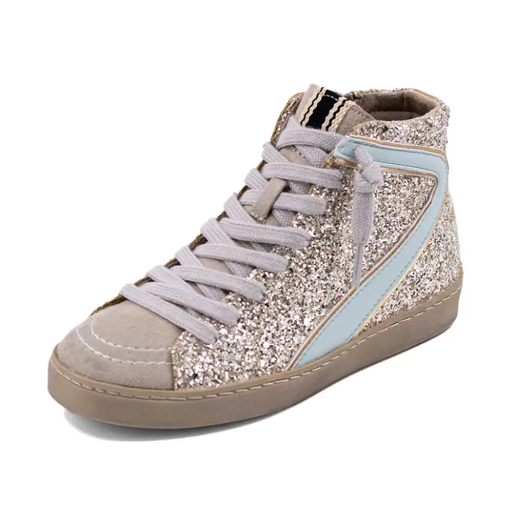 Shushop Rooney Girl's Mini Sneaker - Sterling Glitter 1