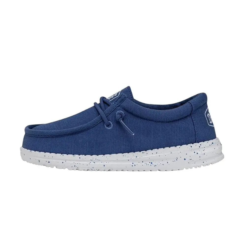 Hey Dude Youth Wally Slub Canvas - True Blue 1