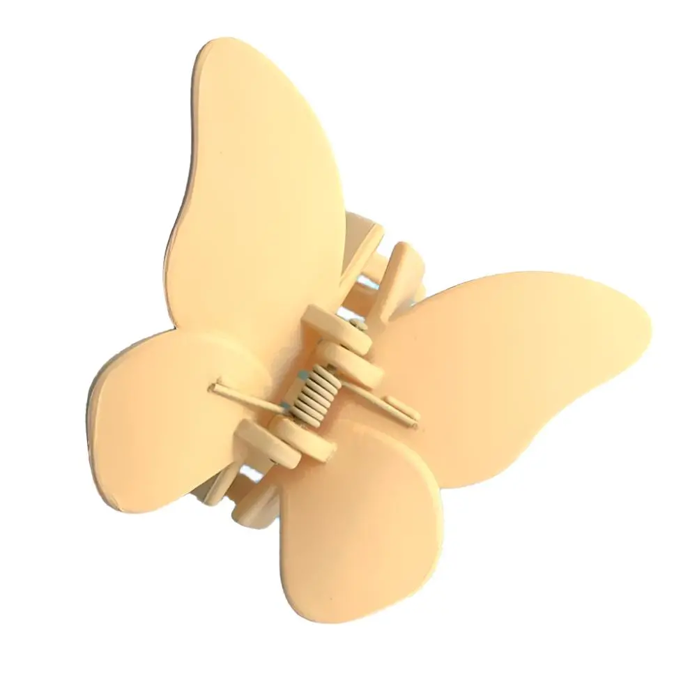 Matte Butterfly Hair Claw Clip - Beige 1