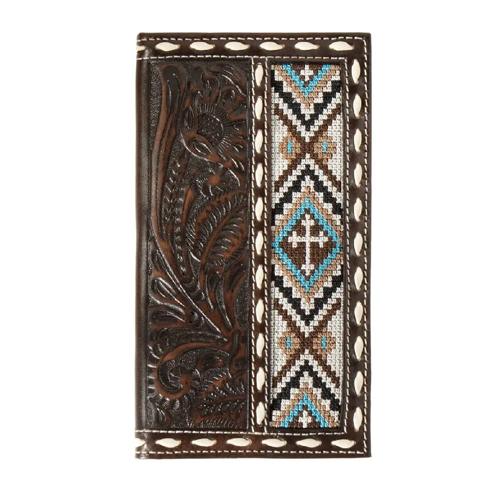 Nocona Cross Embroidered Inlay Rodeo Wallet 1