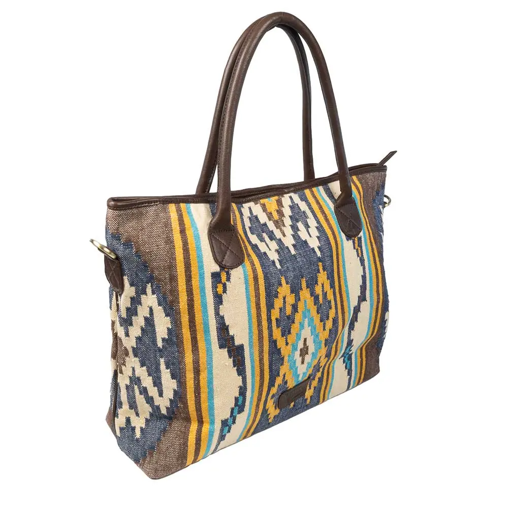 Scout Leather Co. Hadley Aztec Woven Tote - Blue - Final Sale* 1