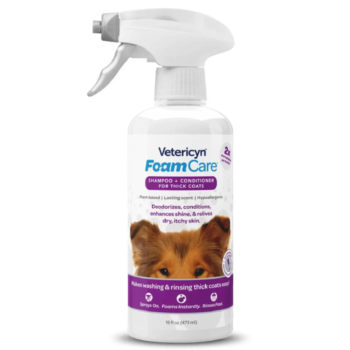 Vetericyn Foaming Spray Shampoo - Thick Coats 1