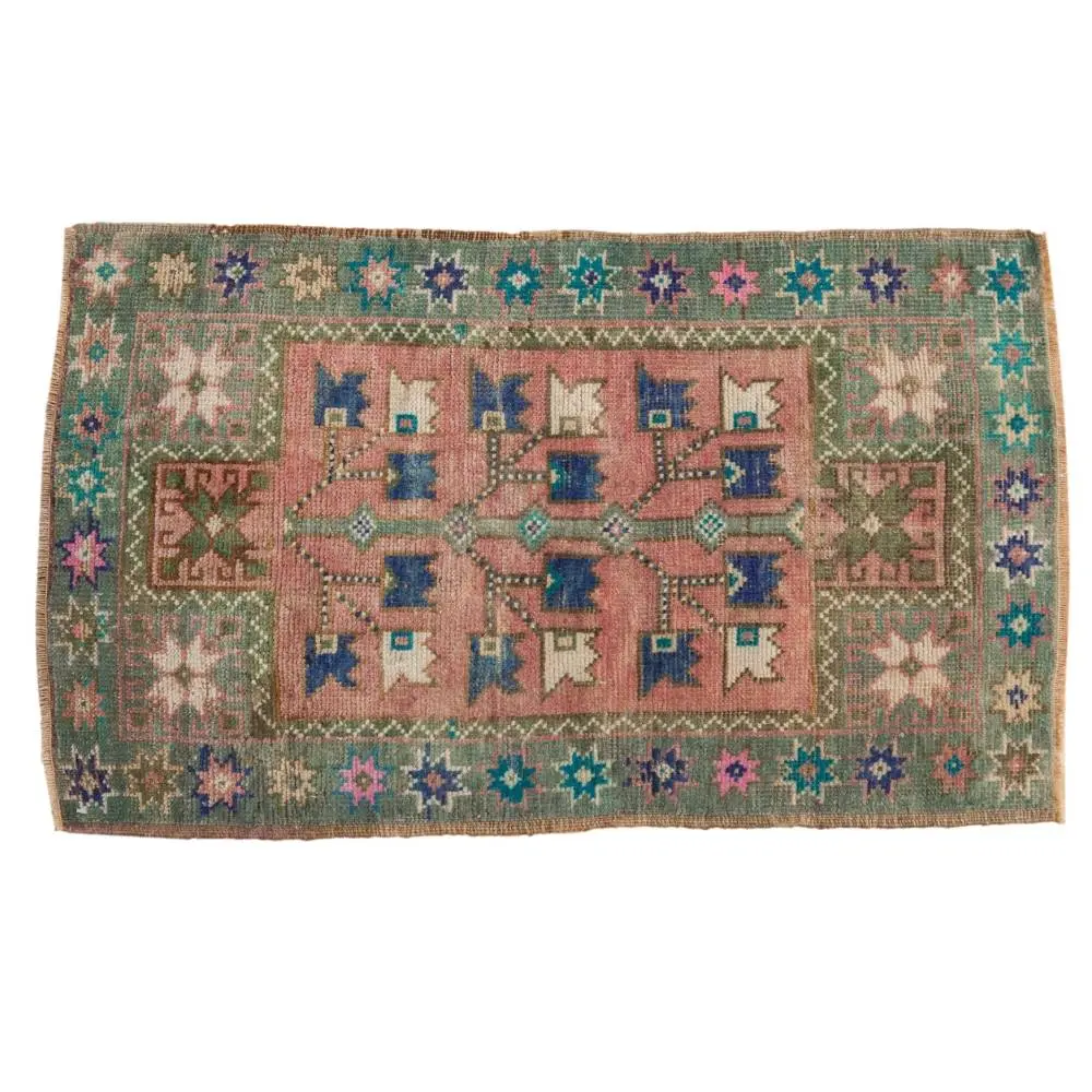 Vintage Distressed Oushak Rug 1