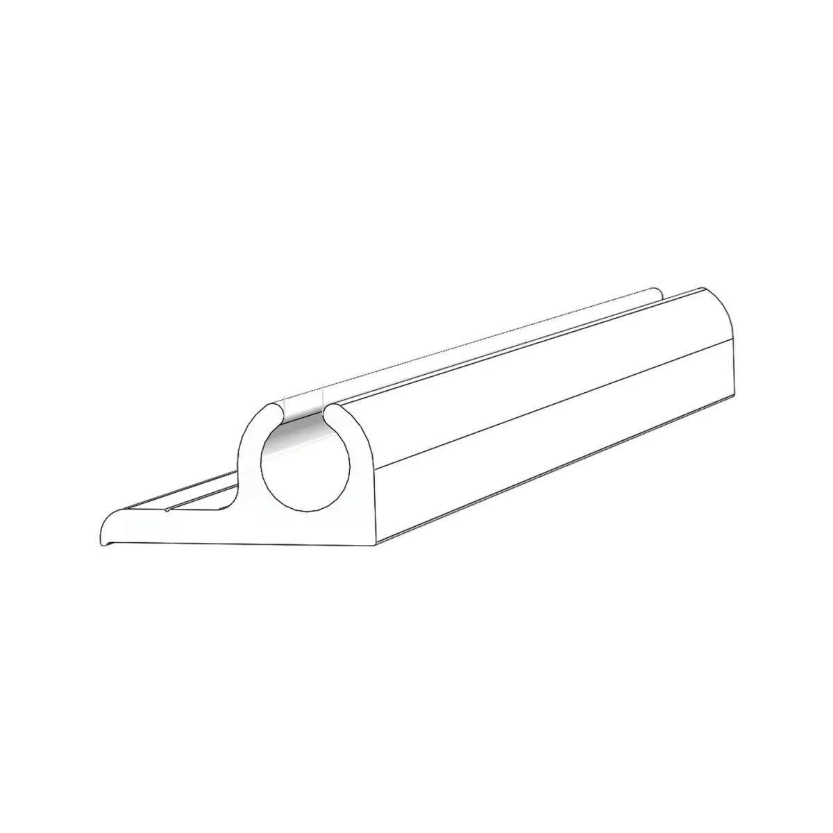 Taco Marine Rigid Vinyl Welt Awning Track 90 Degree V25-9632Wha7.5 Arctic White 7.5' 1