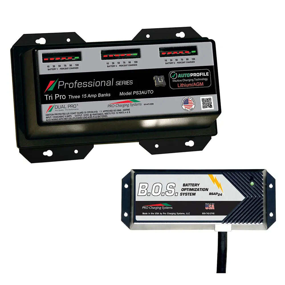 Dual Pro Ps3 Auto 3 Bank Battery Charger W/2 Bank B.O.S. [Ps3auto/Bos12v2] 1