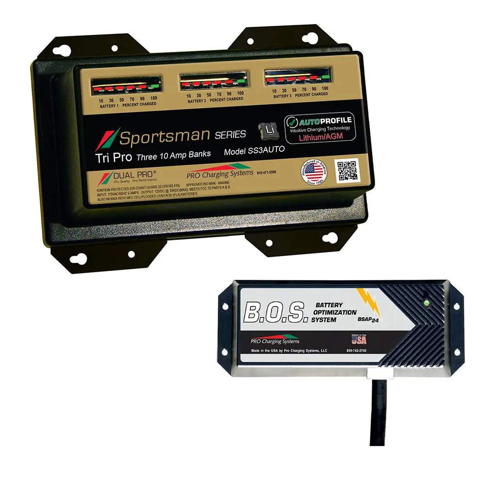 Dual Pro Ss3 Auto 3 Bank Battery Charger W/3 Bank B.O.S. [Ss3auto/Bos12v3] 1