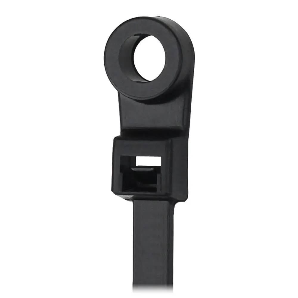 Pacer 8" Cable Tie W/Mounting Ring - Black - 50Lb Tensile Strength - 2" Bundle Diameter - 100 Piece Bag [Ctmr2s-100Bk] 1