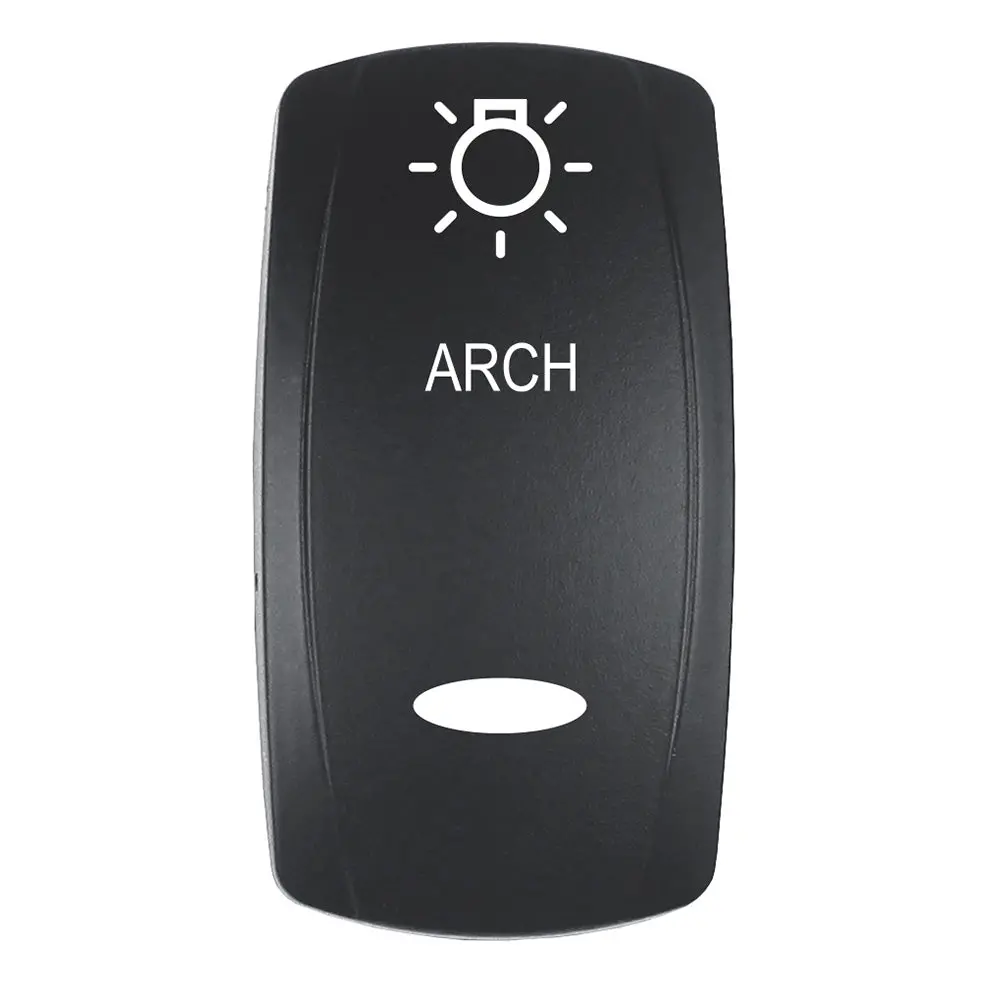 Pacer Actuator - 'Arch' F/V Series Contura Switches - Black - Laser Etched (Top/Bottom Light) [Ev2le-Arch] 1