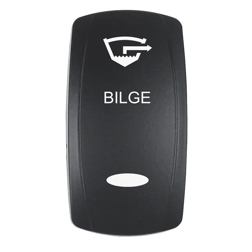 Pacer Actuator - 'Bilge' F/V Series Contura Switches - Black - Laser Etched (Top/Bottom Light) [Ev2le-Blg] 1