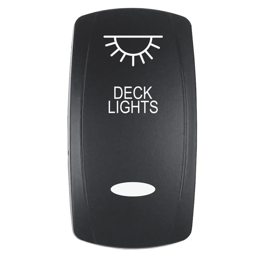 Pacer Actuator - 'Deck Lights' F/V Series Contura Switches - Black - Laser Etched (Top/Bottom Light) [Ev2le-Deck] 1