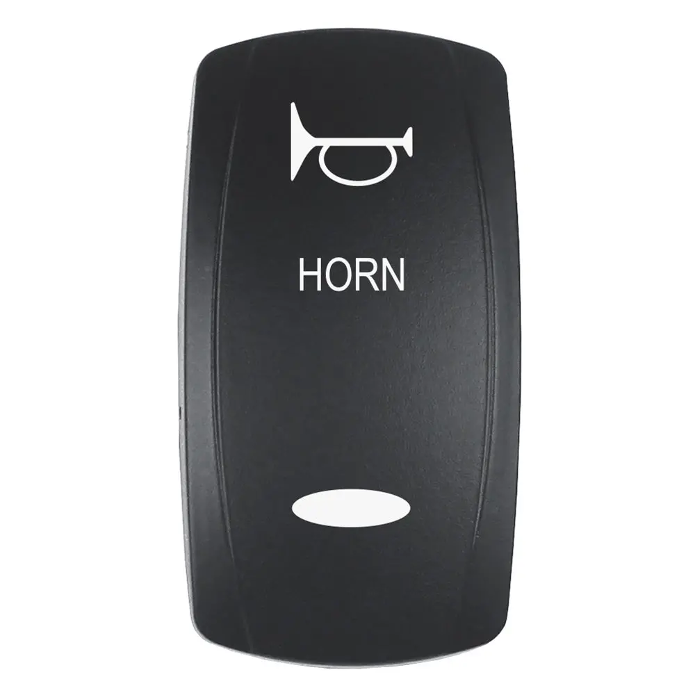 Pacer Actuator - 'Horn' F/V Series Contura Switches - Black - Laser Etched (Top/Bottom Light) [Ev2le-Hrn] 1