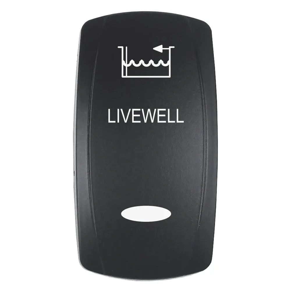 Pacer Actuator - 'Livewell' F/V Series Contura Switches - Black - Laser Etched (Top/Bottom Light) [Ev2le-Lvwl] 1