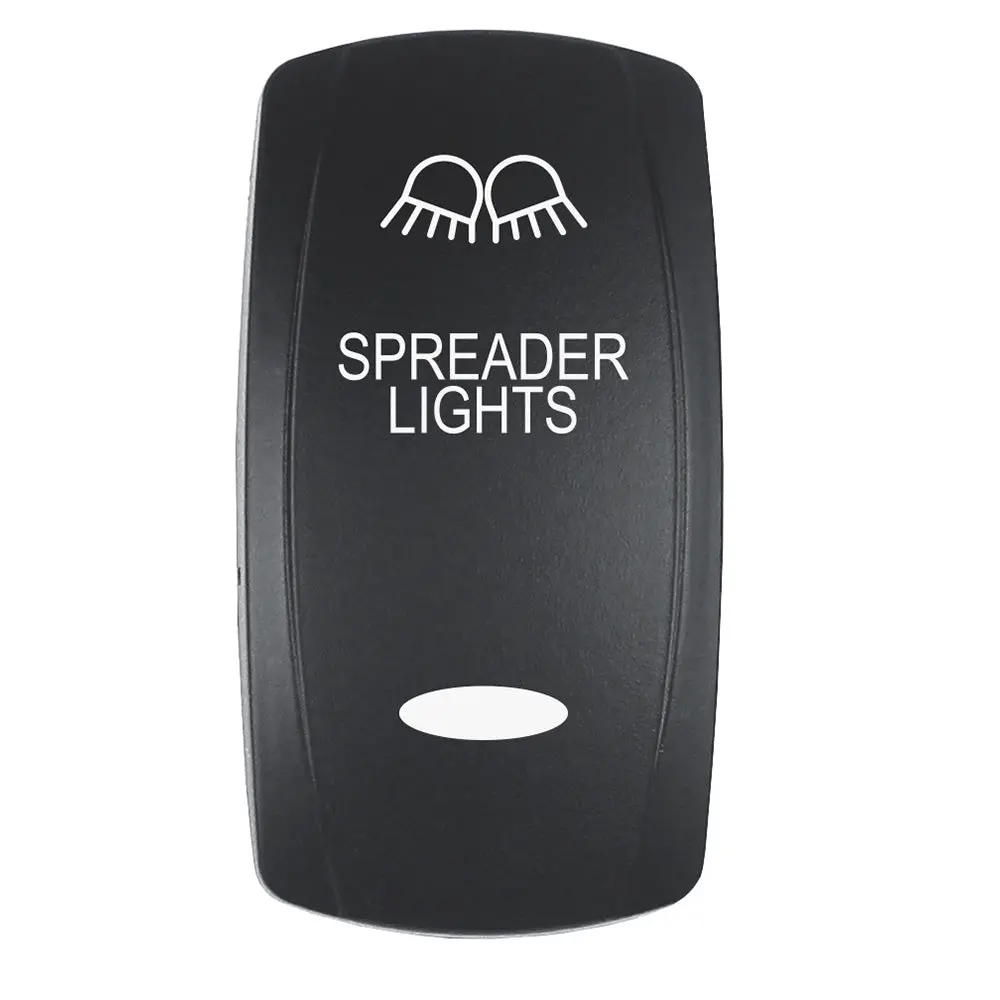 Pacer Actuator - 'Spreader Lights' F/V Series Contura Switches - Black - Laser Etched (Top/Bottom Light) [Ev2le-Spdr] 1
