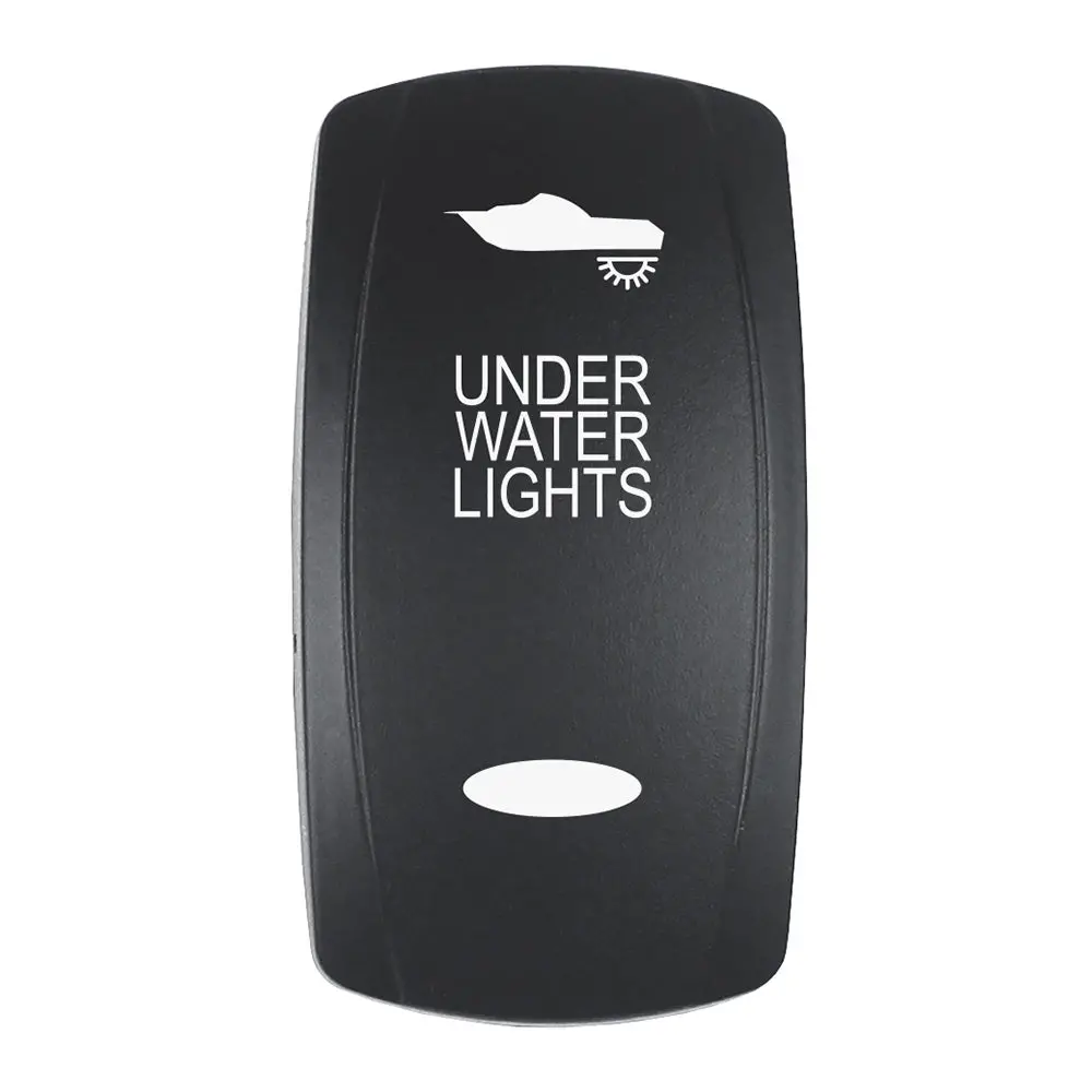 Pacer Actuator - 'Under Water Lights' F/V Series Contura Switches - Black - Laser Etched (Top/Bottom Light) [Ev2le-Uw] 1
